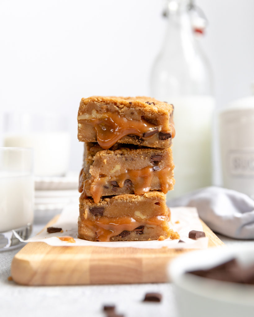 Caramel Walnut Chocolate Chip Blondies