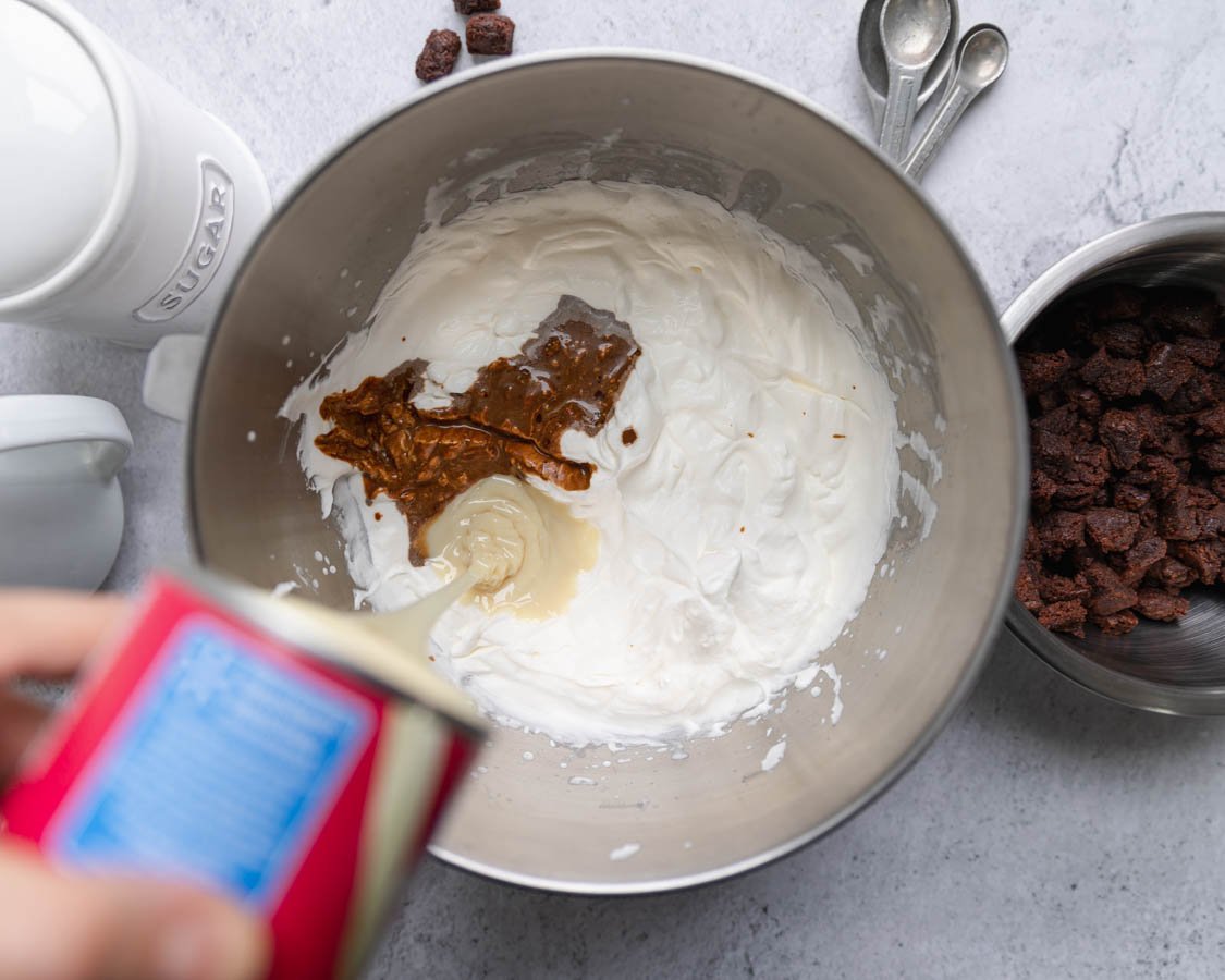 Coffee Liqueur Brownie Ice Cream Process