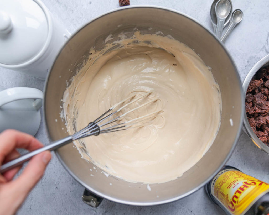 Coffee Liqueur Brownie Ice Cream Process