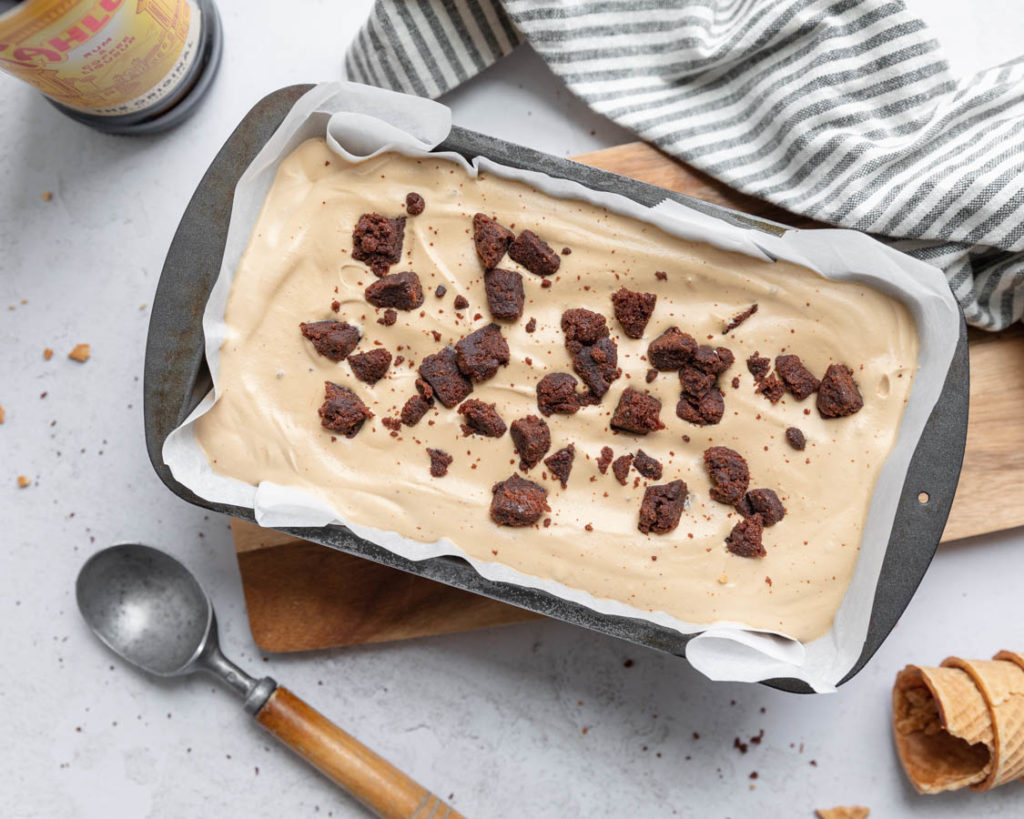 Coffee Liqueur Brownie Ice Cream Process