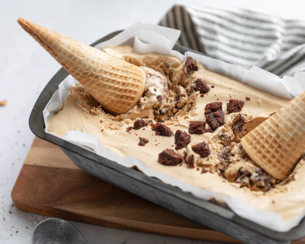 Coffee Liqueur Brownie Ice Cream Process