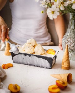 Peach Ice Cream scoops