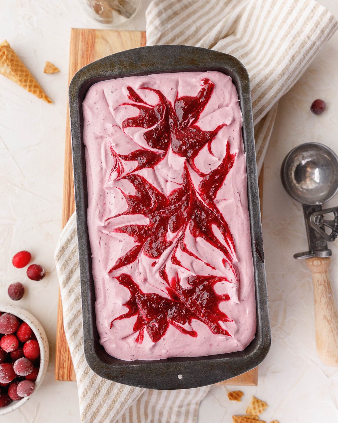 Easy No-Churn Cranberry Ice Cream Recipe