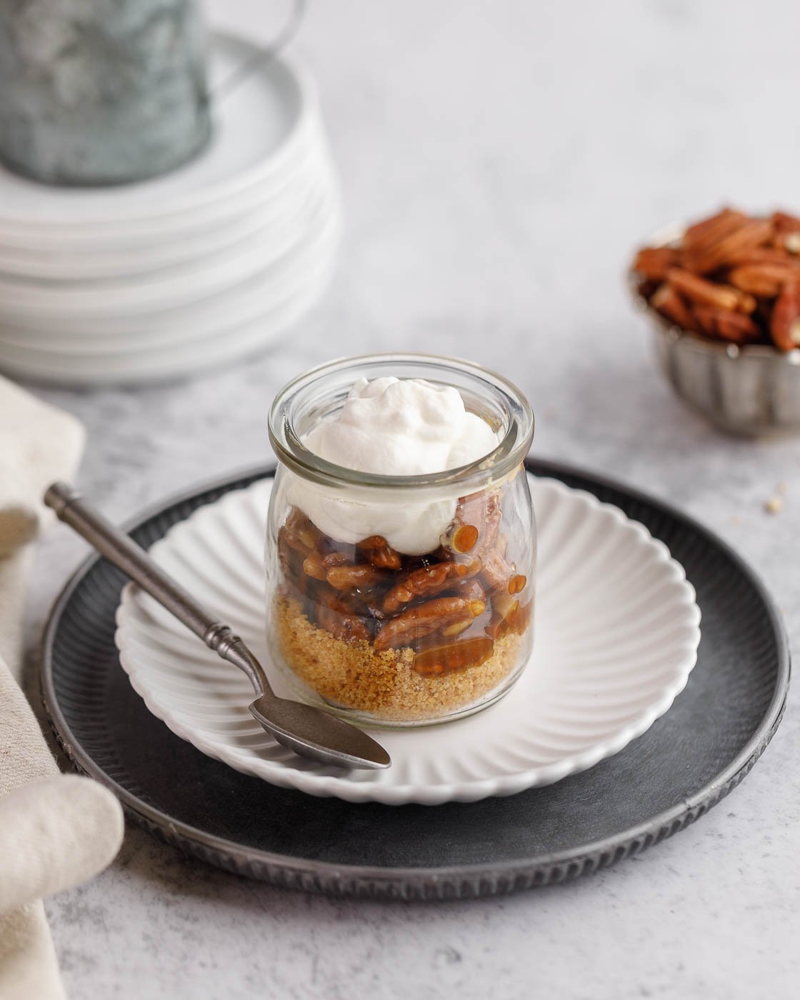 Easy Bourbon Pecan Pie in a jar recipe