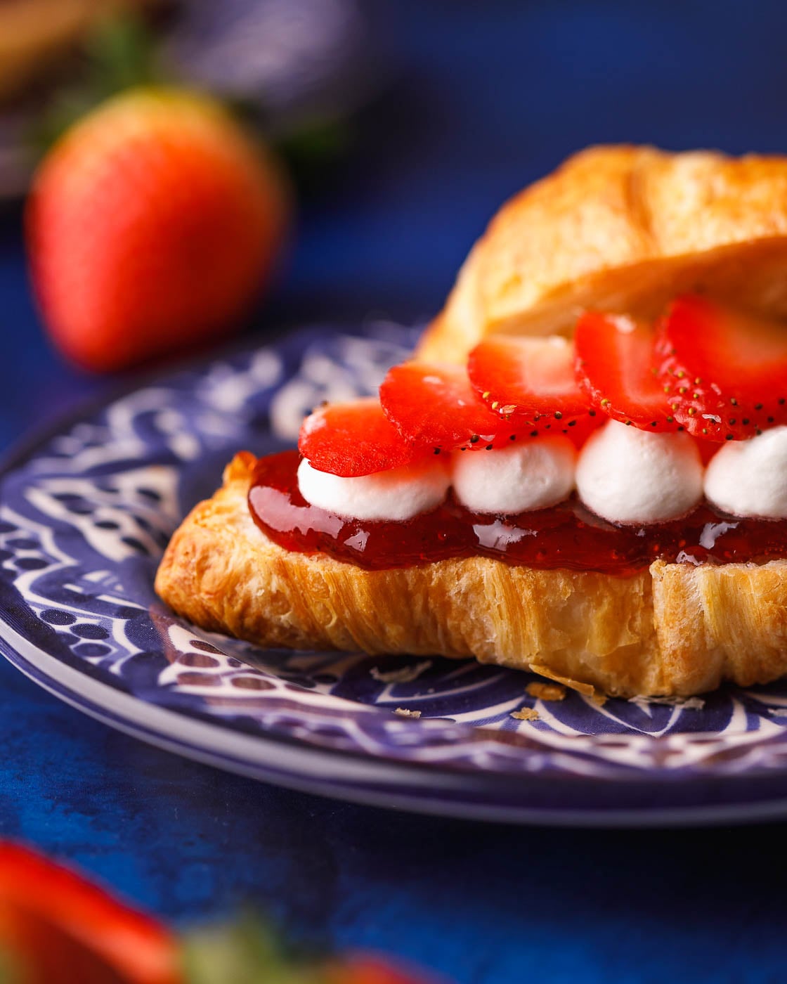 Easy Strawberry Croissant Recipe with Whipped Cream