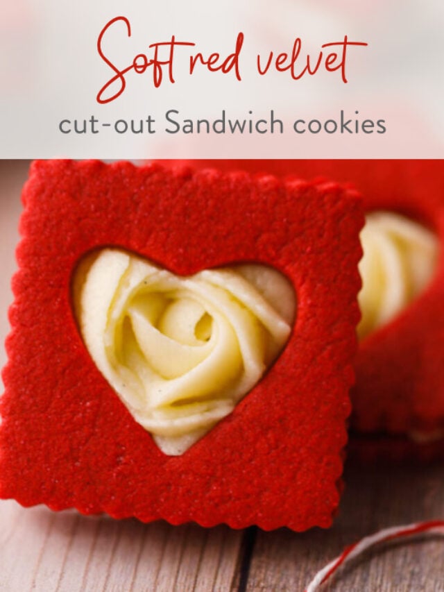 Soft red velvet cut-out Sandwich cookies