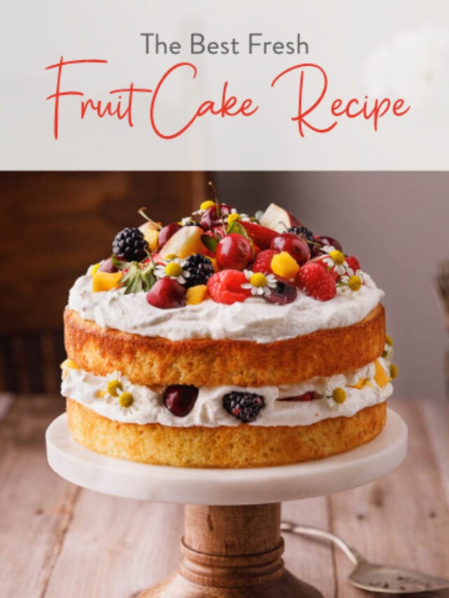 The Best Fresh Fruit Cake Recipe (with Whipped Cream)