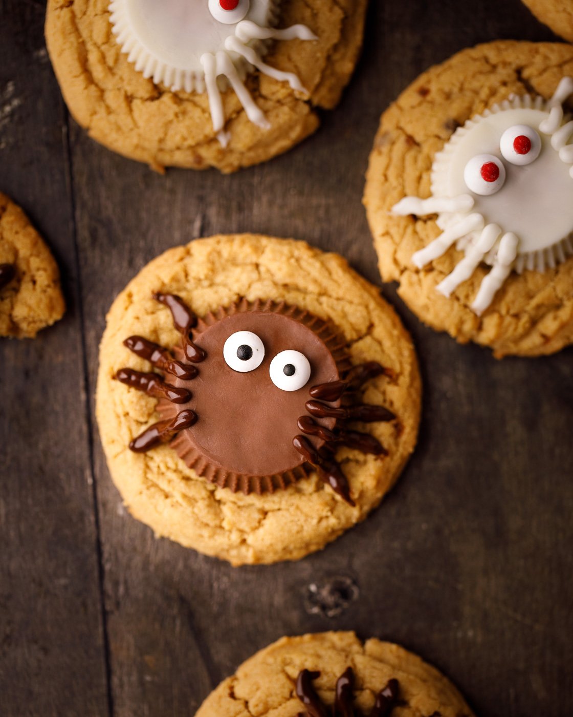 Chewy Halloween Peanut Butter Spider Cookie Recipe
