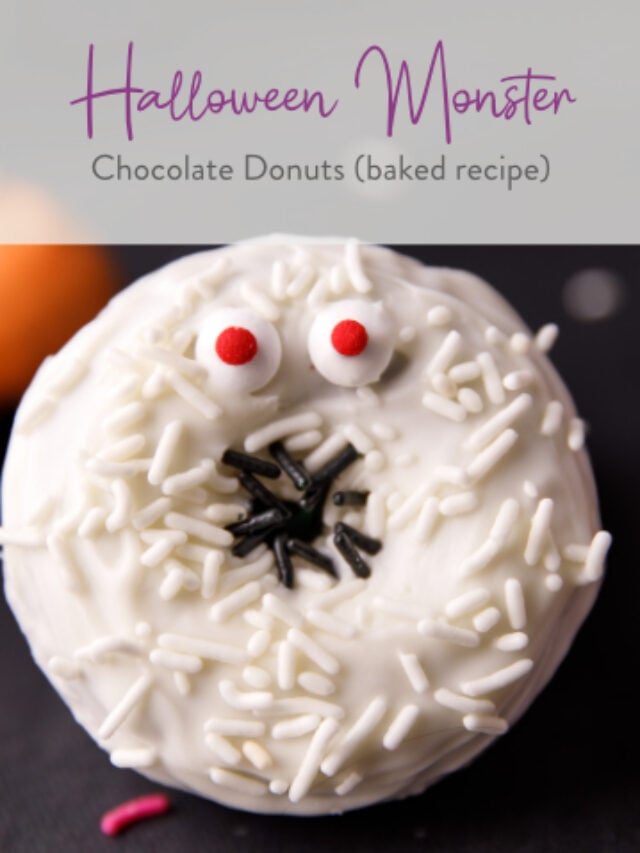 Halloween Monster Chocolate Donuts (baked recipe)