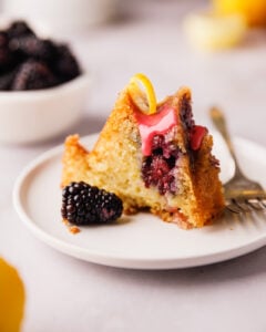 Lemon Blackberry Bundt Cake Recipe with Lemon Blackberry Glaze