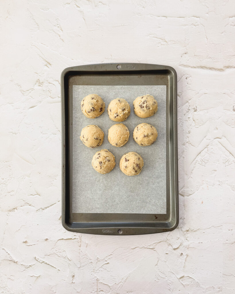 cookie dough ready to be refrigrated