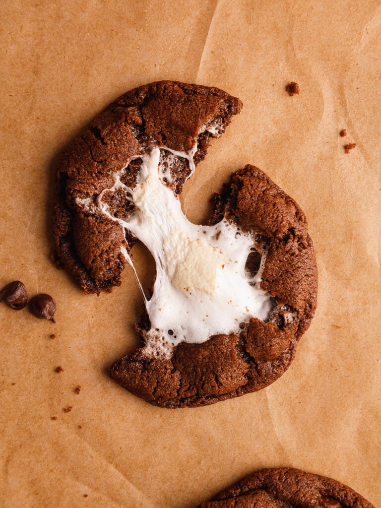 Gooey Double Chocolate Marshmallow Cookies