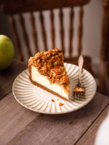 The best Apple Crumble Cheesecake with Salted Caramel
