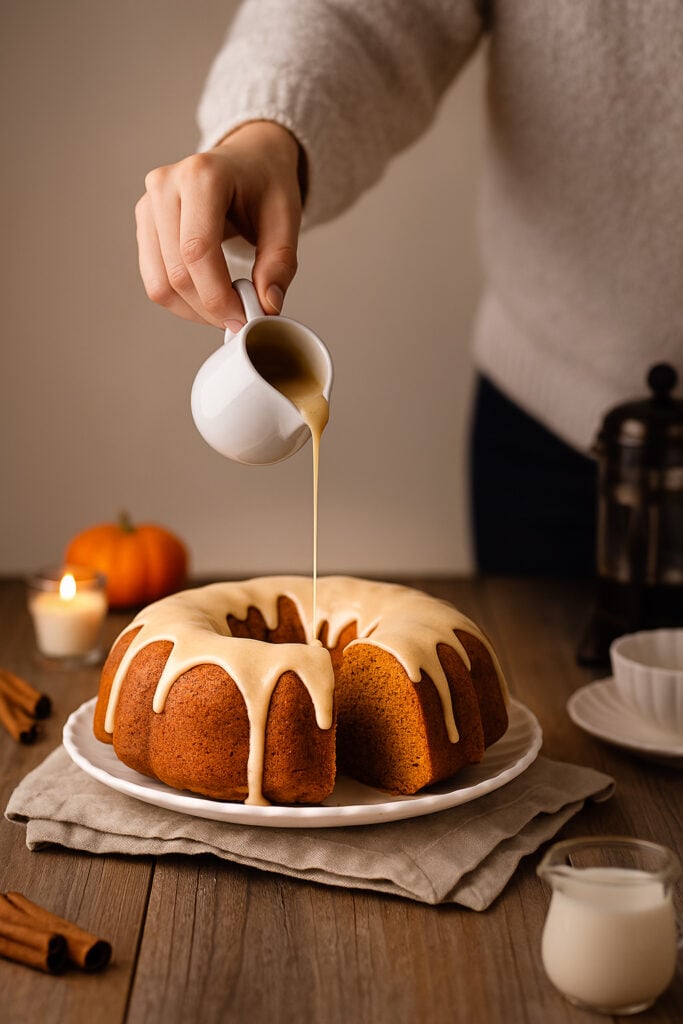 Pumpkin Pound Cake Recipe with Maple Syrup Glaze