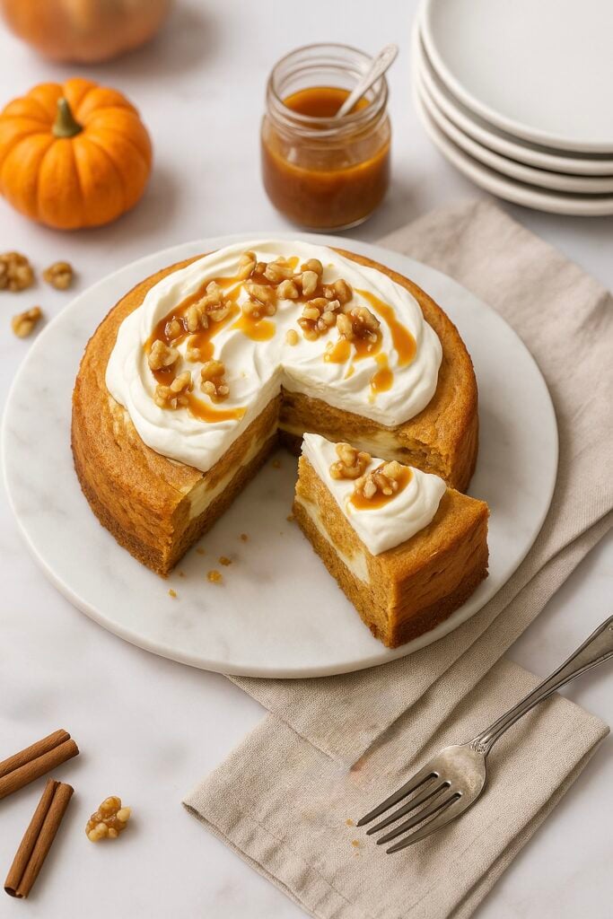 The Best Pumpkin Cake Cheesecake Recipe