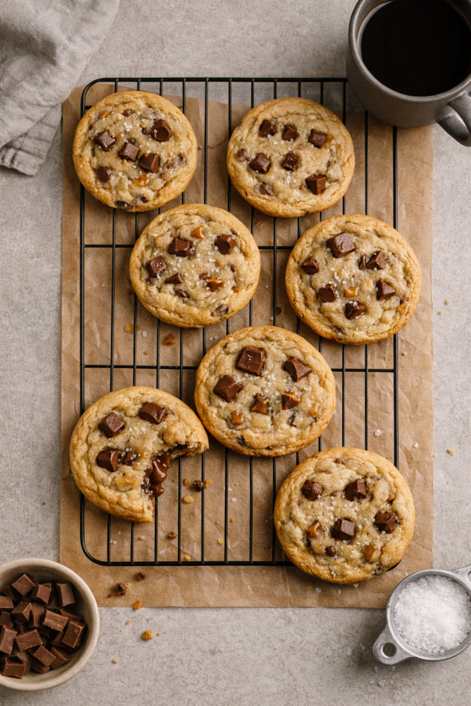 Chewy Salted Caramel Chocolate Chip Cookies Recipe