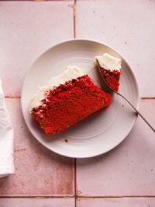 Easy Red Velvet Loaf Cake with Cream Cheese Frosting