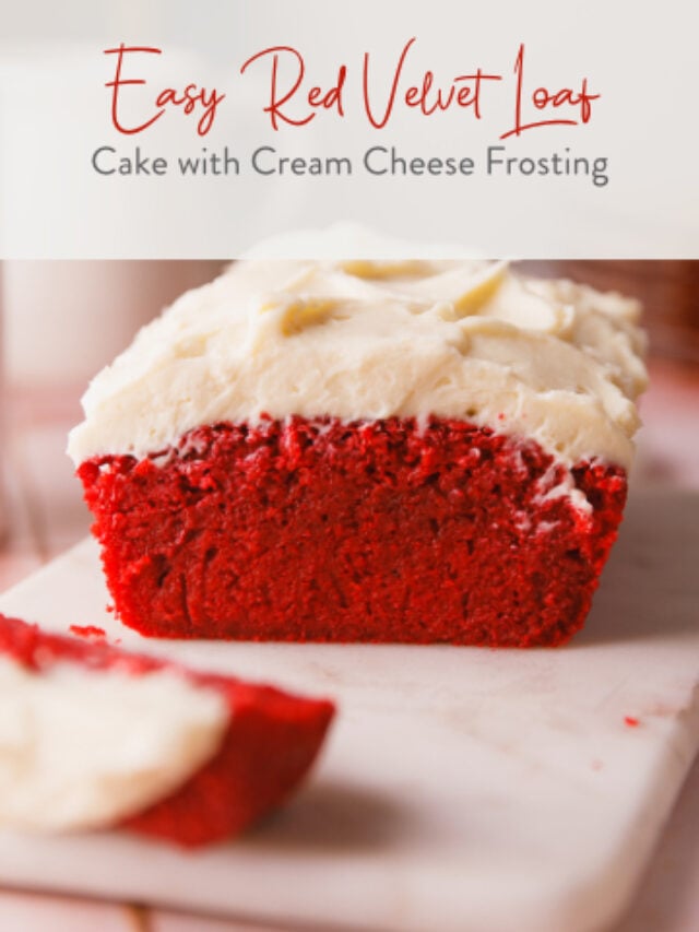 Easy Red Velvet Loaf Cake with Cream Cheese Frosting