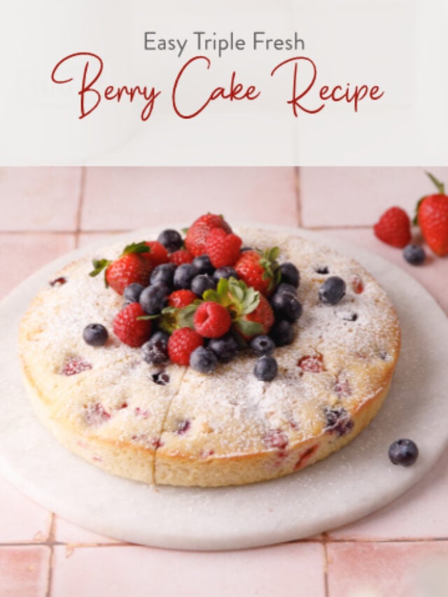 Easy Triple Fresh Berry Cake Recipe