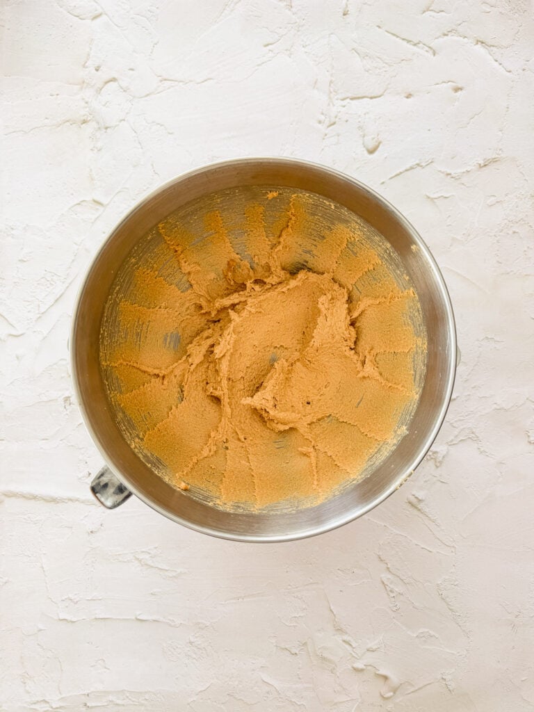 Butterr, biscoff spread, and sugar mixed