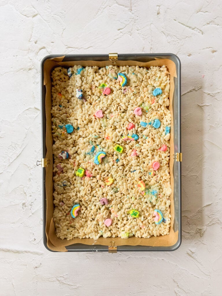 Mixture ready to be cut in squares