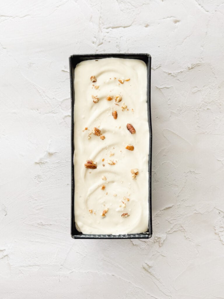 Mixture ready to freeze