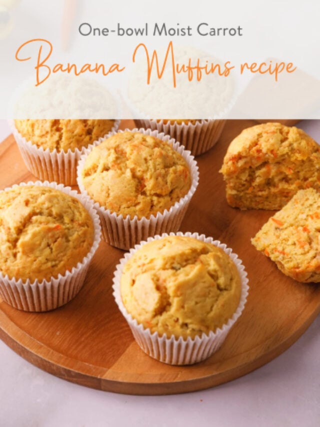 One-bowl Moist Carrot Banana Muffins recipe