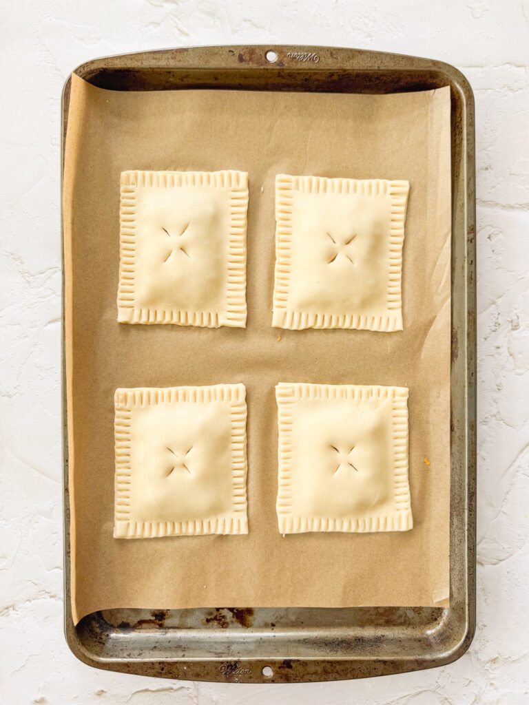 Pastries covered with top dough