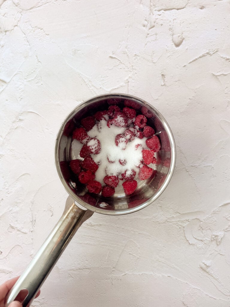 Ingredients ready to make raspberry swirl