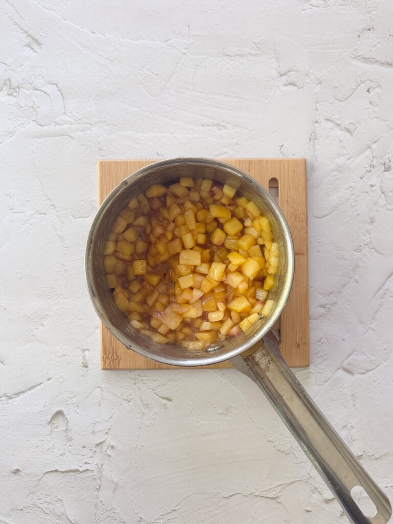 Peach mixture ready