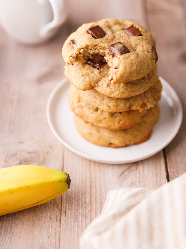 Soft & Chewy Banana Bread Chocolate Chip Cookies