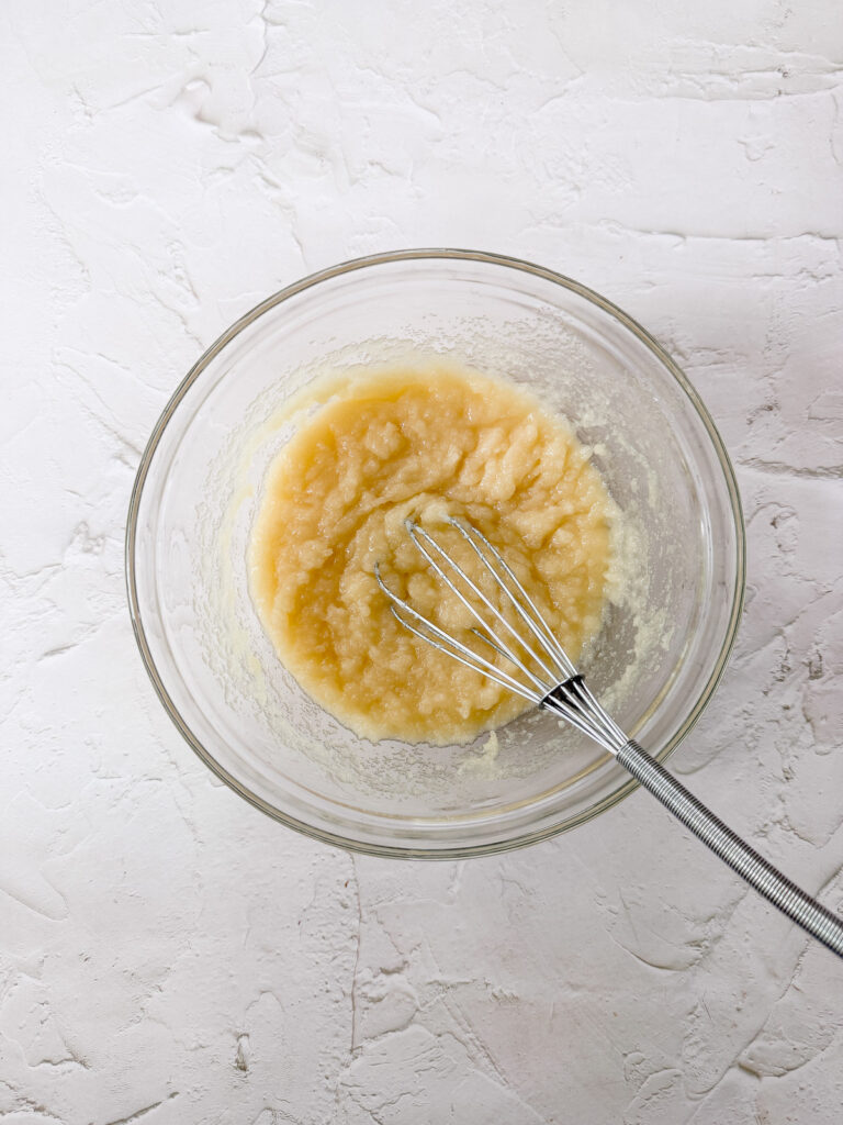 Melted butter and sugars mixed
